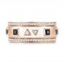 14k Rose Gold 14k Rose Gold Custom Blue Sapphire And Diamond Men's Band - Top View -  103352 - Thumbnail