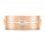 18k Rose Gold 18k Rose Gold Custom Blue Sapphire And Diamond Men's Band - Top View -  104257 - Thumbnail