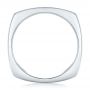 14k White Gold Custom Blue Sapphire And Diamond Men's Band - Front View -  102911 - Thumbnail