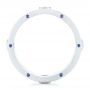 18k White Gold Custom Blue Sapphire And Diamond Men's Band - Front View -  104257 - Thumbnail