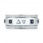 18k White Gold 18k White Gold Custom Blue Sapphire And Diamond Men's Band - Top View -  103352 - Thumbnail