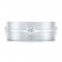 18k White Gold Custom Blue Sapphire And Diamond Men's Band - Top View -  104257 - Thumbnail