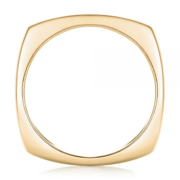 14k Yellow Gold 14k Yellow Gold Custom Blue Sapphire And Diamond Men's Band - Front View - 102911