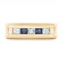 18k Yellow Gold 18k Yellow Gold Custom Blue Sapphire And Diamond Men's Band - Top View -  102911 - Thumbnail