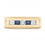 14k Yellow Gold 14k Yellow Gold Custom Blue Sapphire And Diamond Men's Band - Top View -  102911 - Thumbnail