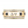 14k Yellow Gold 14k Yellow Gold Custom Blue Sapphire And Diamond Men's Band - Top View -  103352 - Thumbnail