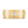 14k Yellow Gold 14k Yellow Gold Custom Blue Sapphire And Diamond Men's Band - Top View -  104257 - Thumbnail