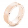 14k Rose Gold 14k Rose Gold Custom Blue Sapphire And Diamond Men's Wedding Band - Three-Quarter View -  102779 - Thumbnail