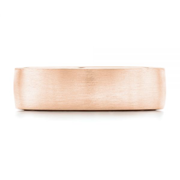 18k Rose Gold 18k Rose Gold Custom Blue Sapphire And Diamond Men's Wedding Band - Top View - 102779