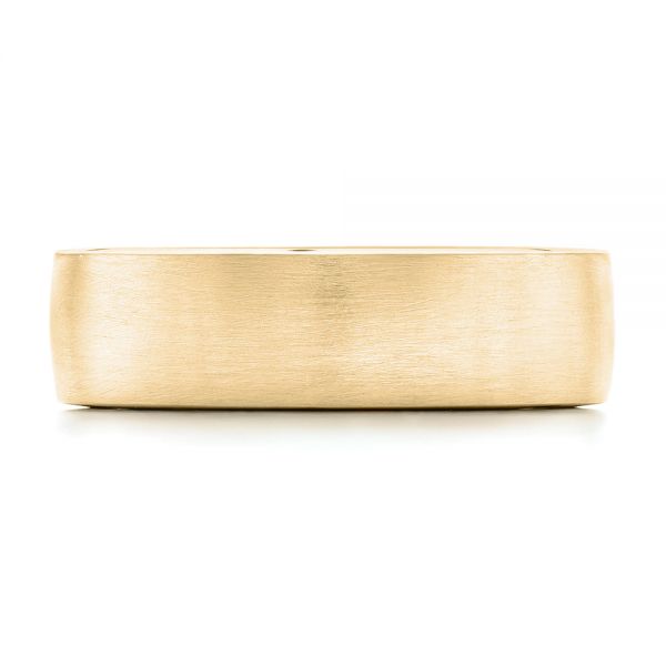 18k Yellow Gold 18k Yellow Gold Custom Blue Sapphire And Diamond Men's Wedding Band - Top View - 102779