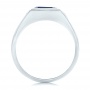 Custom Blue Sapphire And Diamond Men's Wedding Band - Front View -  102861 - Thumbnail