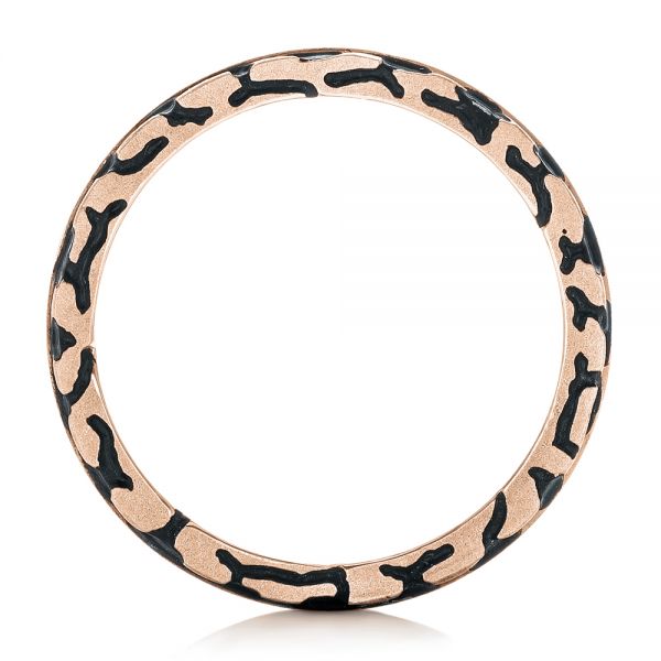 18k Rose Gold 18k Rose Gold Custom Brushed Black Diamond Men's Band - Front View - 102804