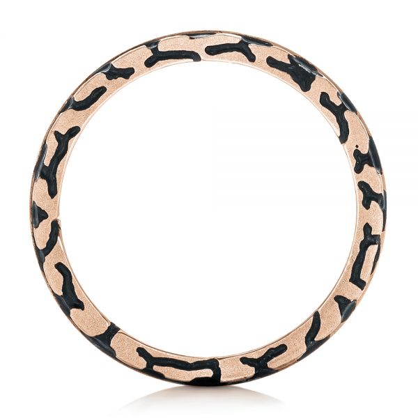 14k Rose Gold 14k Rose Gold Custom Brushed Black Diamond Men's Band - Front View -  102804