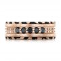 14k Rose Gold 14k Rose Gold Custom Brushed Black Diamond Men's Band - Top View -  102804 - Thumbnail