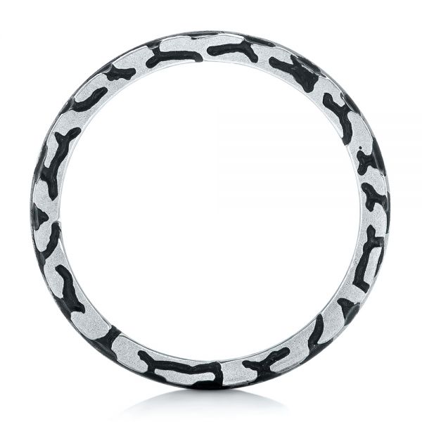 Platinum Custom Brushed Black Diamond Men's Band - Front View - 102804