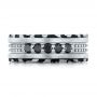 18k White Gold 18k White Gold Custom Brushed Black Diamond Men's Band - Top View -  102804 - Thumbnail