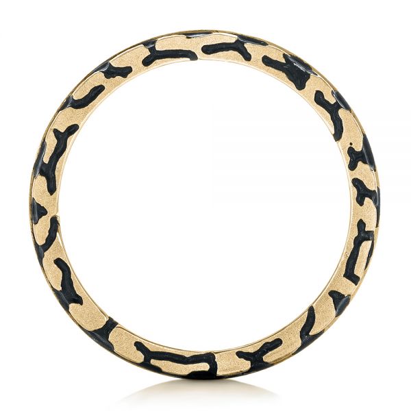 18k Yellow Gold 18k Yellow Gold Custom Brushed Black Diamond Men's Band - Front View - 102804