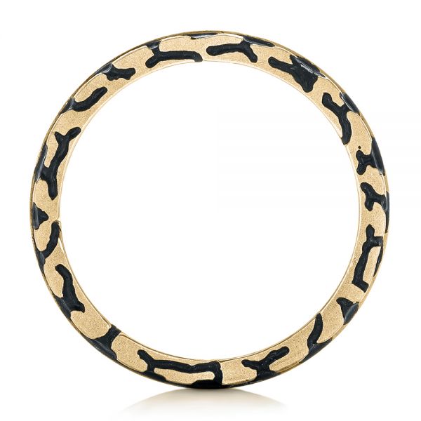 14k Yellow Gold 14k Yellow Gold Custom Brushed Black Diamond Men's Band - Front View -  102804