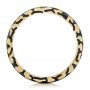 18k Yellow Gold 18k Yellow Gold Custom Brushed Black Diamond Men's Band - Front View -  102804 - Thumbnail