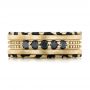 14k Yellow Gold 14k Yellow Gold Custom Brushed Black Diamond Men's Band - Top View -  102804 - Thumbnail