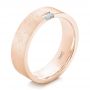 14k Rose Gold 14k Rose Gold Custom Brushed Diamond Men's Band - Three-Quarter View -  102799 - Thumbnail