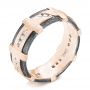 18k Rose Gold 18k Rose Gold Custom Brushed Diamond Men's Band - Three-Quarter View -  102988 - Thumbnail