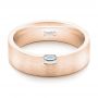 18k Rose Gold 18k Rose Gold Custom Brushed Diamond Men's Band - Flat View -  102799 - Thumbnail