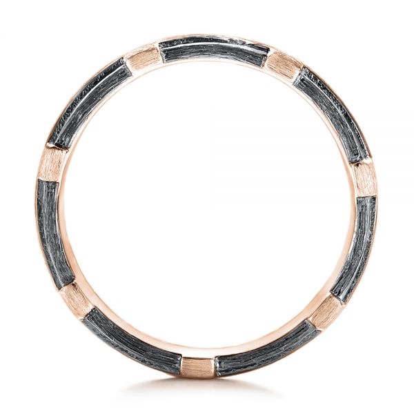 14k Rose Gold 14k Rose Gold Custom Brushed Diamond Men's Band - Side View - 102988