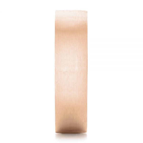18k Rose Gold 18k Rose Gold Custom Brushed Diamond Men's Band - Side View - 102799