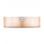 14k Rose Gold 14k Rose Gold Custom Brushed Diamond Men's Band - Top View -  102799 - Thumbnail