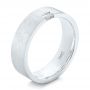 18k White Gold 18k White Gold Custom Brushed Diamond Men's Band - Three-Quarter View -  102799 - Thumbnail