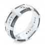  Platinum Custom Brushed Diamond Men's Band - Three-Quarter View -  102988 - Thumbnail