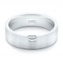 18k White Gold 18k White Gold Custom Brushed Diamond Men's Band - Flat View -  102799 - Thumbnail