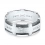 18k White Gold 18k White Gold Custom Brushed Diamond Men's Band - Flat View -  102988 - Thumbnail