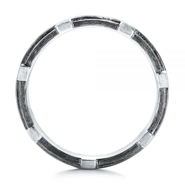 Platinum Custom Brushed Diamond Men's Band - Side View - 102988