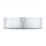 14k White Gold 14k White Gold Custom Brushed Diamond Men's Band - Top View -  102799 - Thumbnail