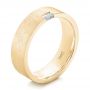 14k Yellow Gold 14k Yellow Gold Custom Brushed Diamond Men's Band - Three-Quarter View -  102799 - Thumbnail