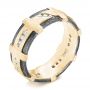 18k Yellow Gold 18k Yellow Gold Custom Brushed Diamond Men's Band - Three-Quarter View -  102988 - Thumbnail