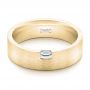 18k Yellow Gold 18k Yellow Gold Custom Brushed Diamond Men's Band - Flat View -  102799 - Thumbnail