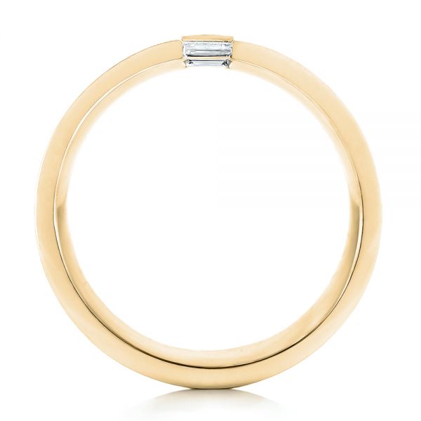 14k Yellow Gold 14k Yellow Gold Custom Brushed Diamond Men's Band - Front View - 102799