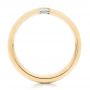 14k Yellow Gold 14k Yellow Gold Custom Brushed Diamond Men's Band - Front View -  102799 - Thumbnail