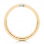 14k Yellow Gold 14k Yellow Gold Custom Brushed Diamond Men's Band - Front View -  102799 - Thumbnail