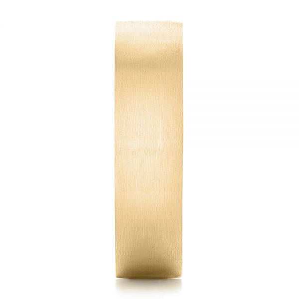14k Yellow Gold 14k Yellow Gold Custom Brushed Diamond Men's Band - Side View - 102799
