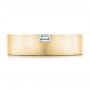 18k Yellow Gold 18k Yellow Gold Custom Brushed Diamond Men's Band - Top View -  102799 - Thumbnail