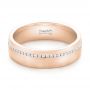 14k Rose Gold 14k Rose Gold Custom Brushed Diamond Men's Wedding Band - Flat View -  102812 - Thumbnail