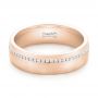 18k Rose Gold 18k Rose Gold Custom Brushed Diamond Men's Wedding Band - Flat View -  102812 - Thumbnail