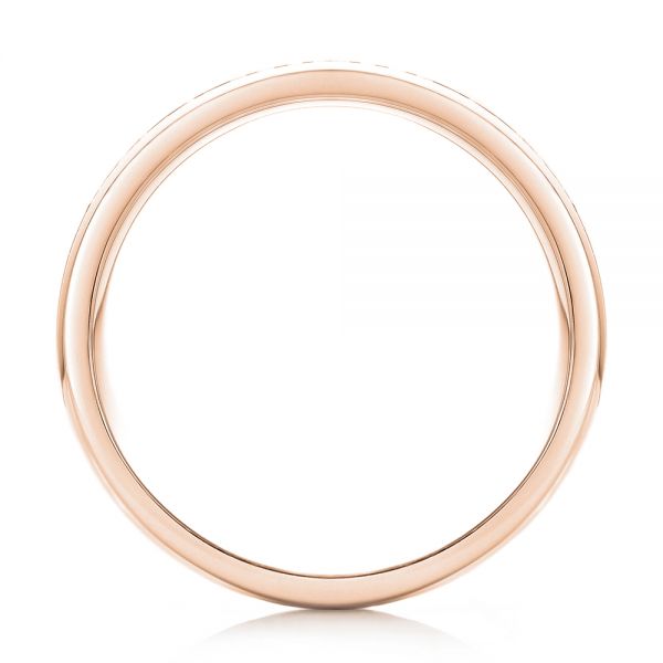 14k Rose Gold 14k Rose Gold Custom Brushed Diamond Men's Wedding Band - Front View - 102812