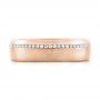 18k Rose Gold 18k Rose Gold Custom Brushed Diamond Men's Wedding Band - Top View -  102812 - Thumbnail