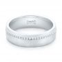 18k White Gold 18k White Gold Custom Brushed Diamond Men's Wedding Band - Flat View -  102812 - Thumbnail