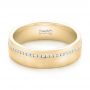 18k Yellow Gold 18k Yellow Gold Custom Brushed Diamond Men's Wedding Band - Flat View -  102812 - Thumbnail